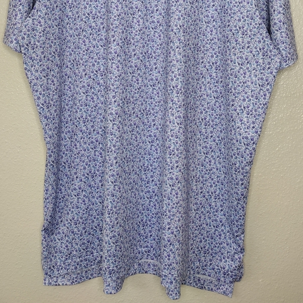 Peter Millar Summer Comfort Wine Cup Print Golf Short Sleeve Polo Shirt Sz XL - Picture 4 of 15